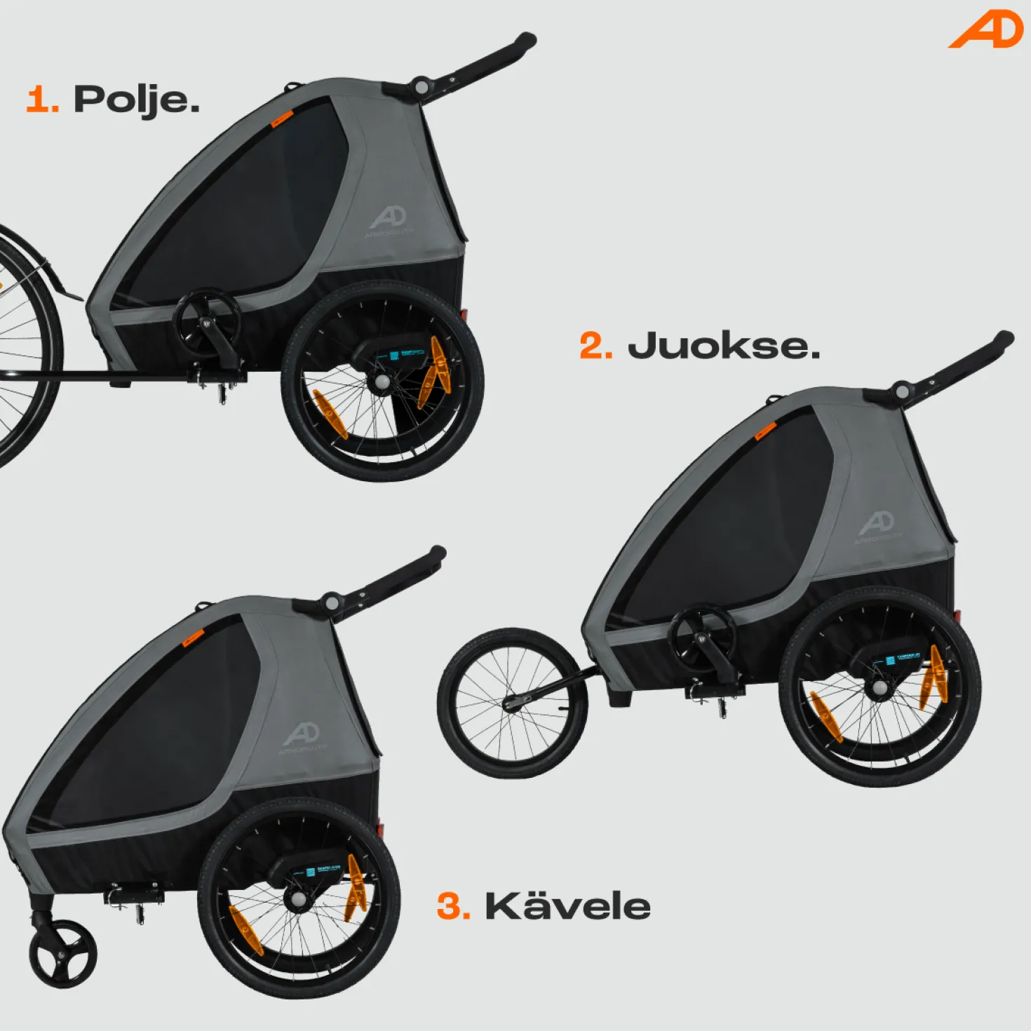 ArmorDuty TR-01 Lapsenkuljetusperäkärry, 2 lapselle