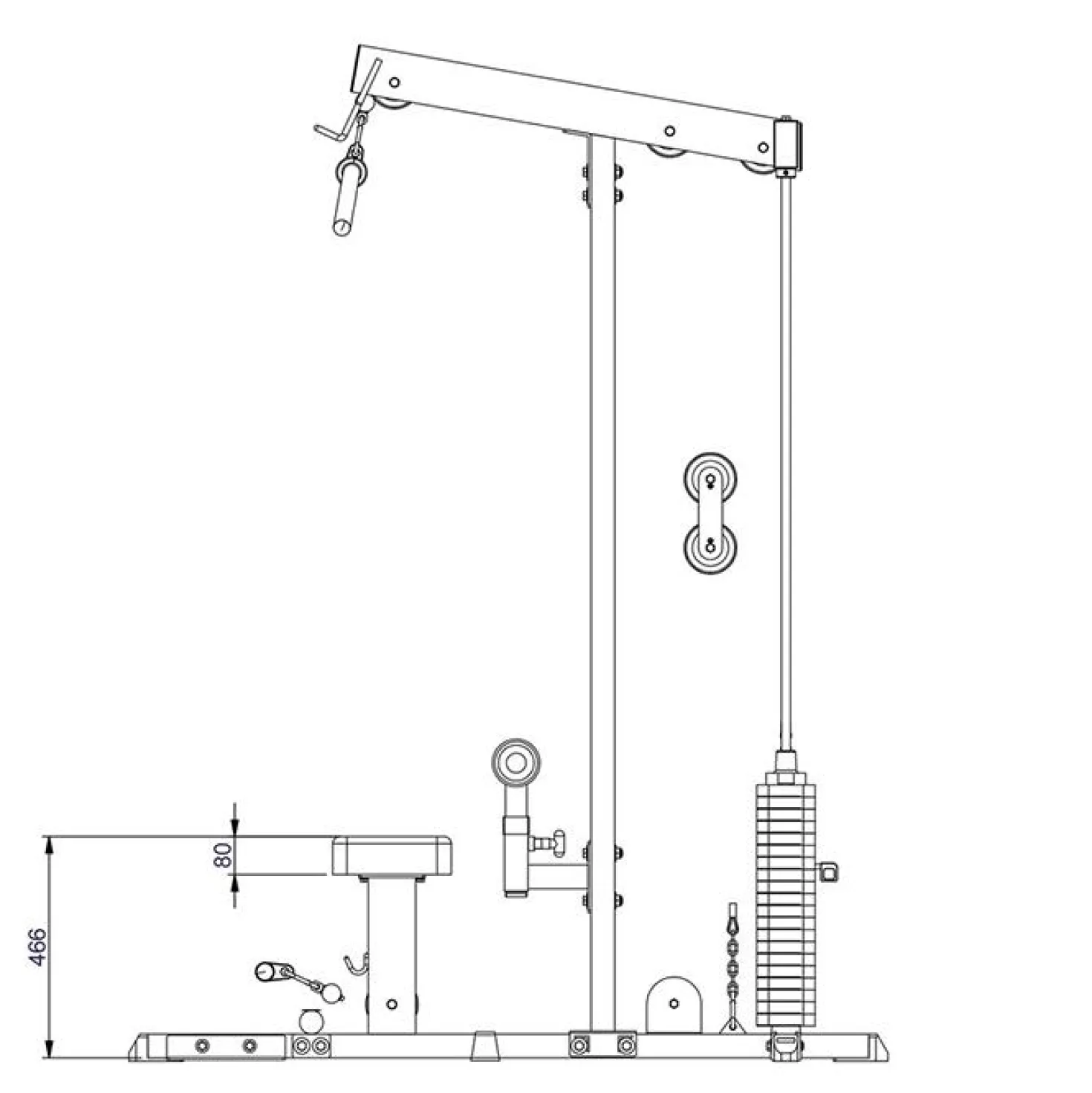 Body-Solid GLM84 Ylä- ja Alataljalaite, 95 kg painopakka