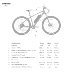 FitNord Ranger 200 Sähkömaastopyörä, musta (540Wh akku)