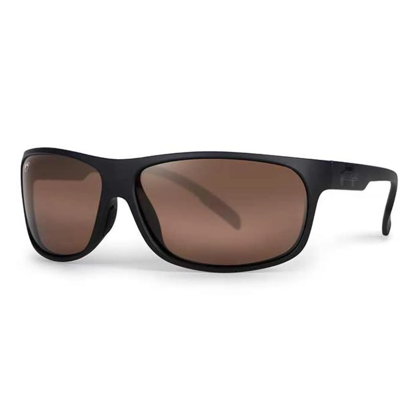 Fox Sunglasses Matt Black Wrap Brown Lens