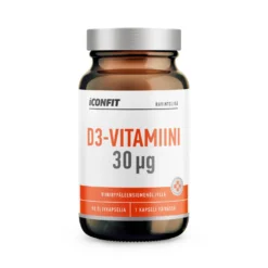 ICONFIT D3-Vitamiini 30 μg, Viinirypäleensiemenöliyllä, N90