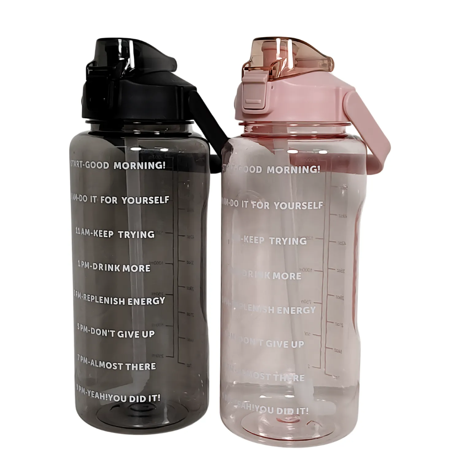Motivoiva juomapullo pillillä, 2L