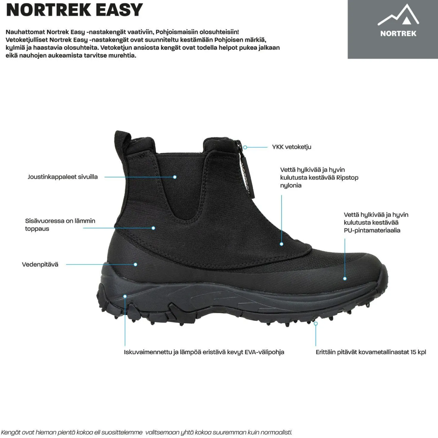 Nortrek Easy Vetoketjulliset nastakengät