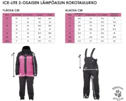 Snow Fox ICE-LITE 2-osainen lämpöasu naiset musta/pinkki